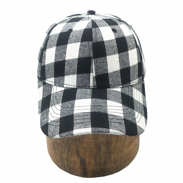 Black Check Baseball Cap